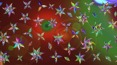 Renkli Bahar Teması eskiz kalıbı. Renkli çiçekler. Çiçek desenli eskiz. Düz Çiçek Elementleri Tasarım Raster illüstrasyonu.