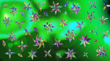 Suluboya tarzında renkler üzerine çiçekler. Raster illüstrasyonunda çiçek deseni çizimi.