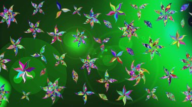 Nazikçe, renkli yaz çiçekleri. Çiçekli karalama şeklinde Raster çiçek deseni. Raster illüstrasyonu.