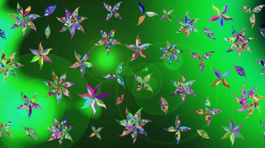 Nazikçe, renkli yaz çiçekleri. Küçük çiçekteki sevimli çiçek deseni. Raster deseni. Raster illüstrasyonu.