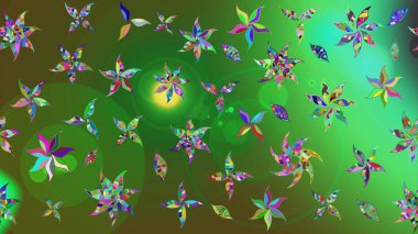 Raster illüstrasyonu. Güzel kumaş deseni. Bahar çiçekli güzel bir çiçek deseni..