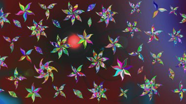 Düz Çiçek Elementleri Tasarımı. Renkli Bahar Teması eskiz kalıbı. Renkli çiçekler. Çiçek desenli eskiz, yaz çiçekleri..