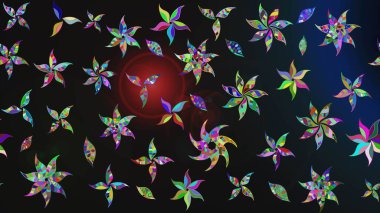 Halk tarzı. Modern çiçek arkaplanı. Renkli çiçekli ve yapraklı harika bir çiçek deseni çizmişsin. Moda baskıları için zarif bir şablon.