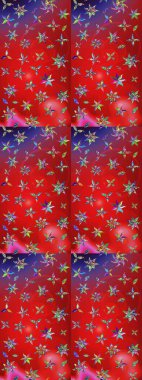 Çiçekli karalama şeklinde Raster çiçek deseni. Kırmızı ve mor renkte çiçekler. Yumuşak, yaz çiçekli arka plan.