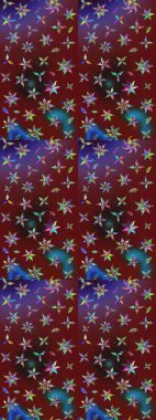 Kırmızı ve kahverengi renklerde. Çiçekli güzel suluboya desen. Raster illüstrasyonu.