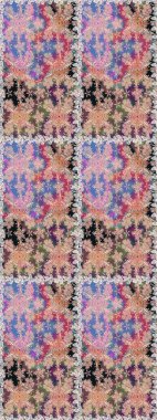 Raster illüstrasyonu. Çiçeklerle suluboya desenli çiçek deseni. Tarafsız renklerde Asyalı tekstil.