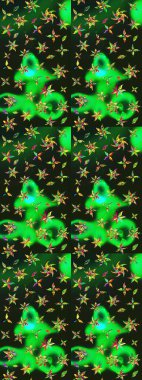 Bahar çiçekleriyle güzel bir çiçek deseni çizmişsin. Raster illüstrasyonu. Güzel kumaş deseni.