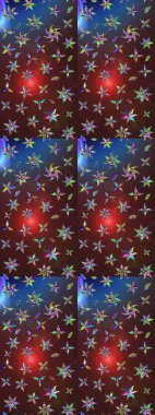 Klasik çiçekler. El çizimi, soyut ve süslü elementler. Kahverengi ve mor renkler. Suluboya resim taklit Raster çizimi. Yaz çiçekleri teması.