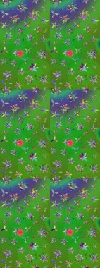 Düz Çiçek Elementleri Tasarımı. Renkli Bahar Teması eskiz kalıbı. Raster..