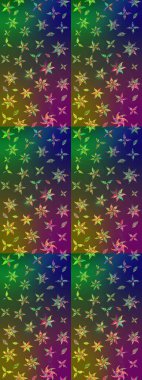 Raster deseni. Nazikçe, rengarenk bahar çiçekleri. Raster illüstrasyonu. Patlayan çiçekler soyut yerleştirilmiş.