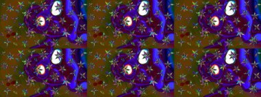 Suluboya çiçekli çiçek deseni. Kahverengi ve mavi renklerde güzel bir tekstil. Raster illüstrasyonu.