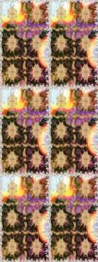 Kahverengi ve bej renklerde altın elementler. Şık bir grafik desen. Çiçek deseni. Kusursuz raster arka plan. Duvar kâğıdı barok, İspanyol kumaşı.