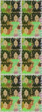 Kahverengi ve bej renklerde altın elementler. Çiçek deseni. Kusursuz raster arka plan. Şık bir grafik desen. Duvar kâğıdı barok, İspanyol kumaşı.