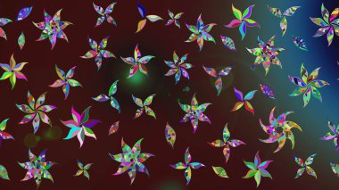 El çizimi Raster çizimi. Parlak elementlerin. Çizim çiçek deseni duvar kağıdı, web sitesi arkaplanı, paket kağıdı, davetiye, broşür, pankart veya web sitesi için kullanılabilir.