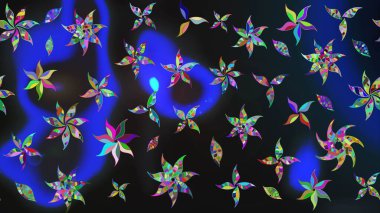 Modern stil dokusu. Çiçek desenli raster, gri ve mavi çizgi grafik deseni soyut raster arkaplan.