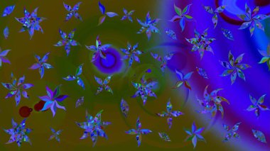 Tatil havası. Raster güzel bir çiçek deseni çizmiş. Bahar mevsimi. Nazik romantik baskı.