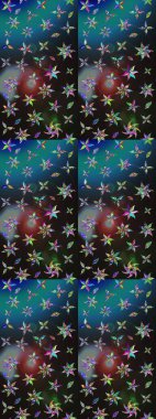 Düz Çiçek Elementleri Tasarımı. Gri ve mavi renkte çiçekler. Raster illüstrasyonundaki çiçek desenli çizim. Renkli Bahar Teması çizim şablonu.