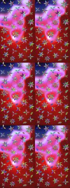 Kırmızı ve pembe renkte çiçekler. Hediye ambalaj kağıdı, tebrik kartları, posterler ve pankart tasarımı. Raster düz çiçek çizim deseni.