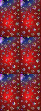 Renkli Bahar Teması eskiz kalıbı. Raster illüstrasyonundaki çiçek desenli çizim. Düz Çiçek Elementleri Tasarımı. Güzel kumaş deseni.