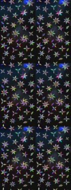 Raster illüstrasyonundaki çiçek desenli çizim. Gri ve mavi renkte çiçekler. Düz Çiçek Elementleri Tasarımı. Renkli Bahar Teması çizim şablonu.