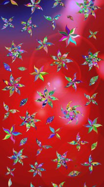 Küçük renkli çiçekler. Çiçekli yaz çiçekleri. Küçük çiçekte güzel bir desen. Robot resim. Motley illüstrasyonu. Moda baskıları için zarif bir şablon.