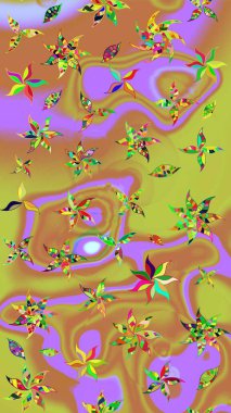 Moda baskıları için zarif bir şablon. Küçük çiçekte güzel bir desen. Motley illüstrasyonu. Küçük renkli çiçekler. Çiçekli yaz çiçekleri. Çizim.