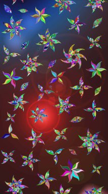 El çizimi, soyut ve süslü elementler. Klasik çiçekler. Yaz çiçekleri teması. Kahverengi ve mor renkler. Suluboya resim taklit Raster illüstrasyonu.