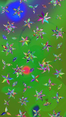 Renkli Bahar Teması eskiz kalıbı. Düz Çiçek Elementleri Tasarımı. Raster illüstrasyonu. Çiçek deseni. Chichi kumaş deseni çiz.