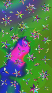 Sevimli çiçek raster deseni. Sketch Colour Spring Theme eskiz kalıbı. Düz Çiçek Elementleri Tasarımı. Renkli çiçekler.