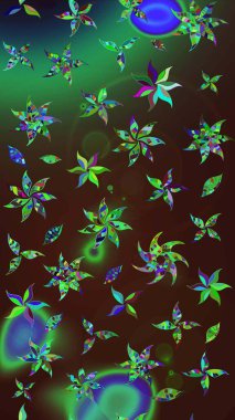 Moda baskıları için zarif bir şablon. Modern çiçek arkaplanı. Renkli çiçekli ve yapraklı harika bir çiçek deseni çizmişsin. Halk stili.