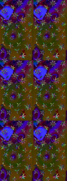 Kahverengi ve yeşil çiçekli bahar çiçekleri. Küçük çiçekte güzel bir desen. Moda baskıları için zarif bir şablon. Küçük renkli çiçekler. Motley illüstrasyonu.