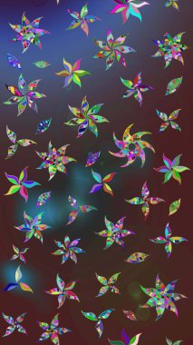 Kahverengi ve mor renkli etnik çiçekli zarif eskiz deseni. Raster Çiçek İllüstrasyon Şirin Tekstil.