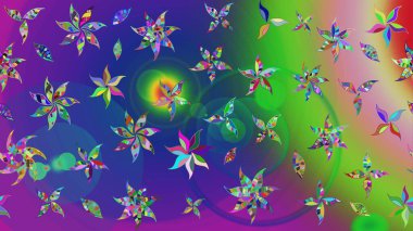 Renkli Bahar Teması eskiz kalıbı. Düz Çiçek Elementleri Tasarımı. Parlak arkaplan eskiz desenli çiçekli fantezi tasarımı.