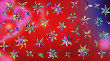 Küçük çiçekte güzel bir çiçek deseni var. Raster deseni. Çiçekli çiçek deseni, suluboya..