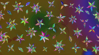 Renkli çiçekli ve yapraklı harika bir çiçek deseni çizmişsin. Moda baskıları için zarif bir şablon. Modern çiçek arkaplanı. Halk stili.