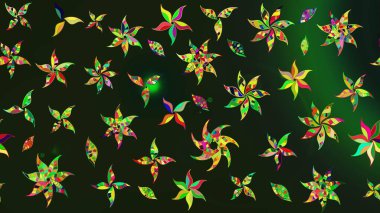 Çiçekli karalama şeklinde Raster çiçek deseni. Nazikçe, rengarenk bahar çiçekleri. Raster illüstrasyonu.