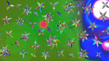 Tropik çiçekler. Gömlek, arka plan modelini çiz. Renkli çiçekler.