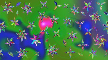 Renkli çiçekli ve yapraklı harika bir çiçek deseni çizmişsin. Modern çiçek arkaplanı. Halk tarzı. Moda baskıları için zarif bir şablon.