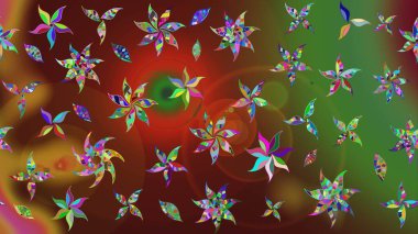 Motley illüstrasyonu. Küçük çiçekte güzel bir desen. Robot resim. Çiçekli yaz çiçekleri. Moda baskıları için zarif bir şablon. Küçük renkli çiçekler..