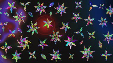 Güzel kumaş deseni. Çiçekler, dallar, bitkiler ve çiçekler. El çizimi. Raster illüstrasyonu.