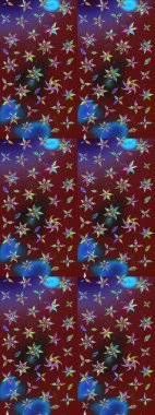 Eskiz arkaplan modeli. Vadinin kırmızı ve kahverengi renkli çiçekleri. Suluboya, elle çizilmiş. Raster - stok.