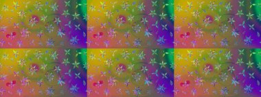 Çizim çiçek deseni duvar kağıdı, web sitesi arka planı, ambalaj kağıdı, davetiye, broşür, afiş veya web sitesi için kullanılabilir. El çizimi Raster çizimi. Parlak elementlerin.