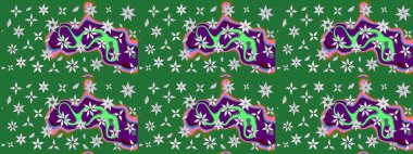 Çiçek deseni. Renkli Bahar Teması eskiz kalıbı. Düz Çiçek Elementleri Tasarımı. Raster çizimi. Güzel kumaş deseni..