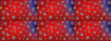 Çiçek deseni. Renkli Bahar Teması eskiz kalıbı. Chichi 'nin kumaş kalıbını çiz. Raster illüstrasyonu. Düz Çiçek Elementleri Tasarımı.