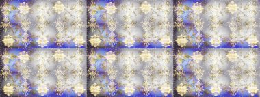 Arkaplanda soyut kar taneleri olan düz tasarım. Kar taneleri arka planda. Kar tanesi süsleme deseni. Raster illüstrasyonu. Kar taneleri deseni.