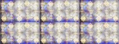 Arkaplanda soyut kar taneleri olan düz tasarım. Kar taneleri arka planda. Kar tanesi süsleme deseni. Raster illüstrasyonu. Kar taneleri deseni.