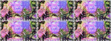 Tarafsız ve mor renkli çiçekler. Raster illüstrasyonunda kusursuz çiçek deseni.