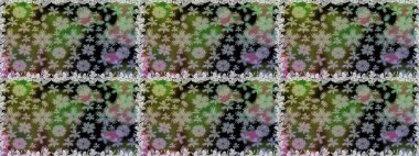 Klasik çiçekler. Yaz çiçekleri teması. Suluboya resim taklit Raster çizimi. Gri ve yeşil renkler. El çizimi soyut süslü elementler.