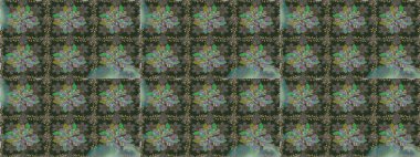 Raster düz çiçekleri pürüzsüz desen. Gri ve yeşil renkli çiçekler. Tasarım hediye paketi, tebrik kartları, posterler ve afiş tasarımı.