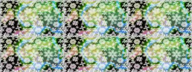 Tarafsız ve yeşil renklerde yaz çiçekleri. Küçük çiçekteki sevimli çiçek deseni. Raster illüstrasyonu. Raster deseni.